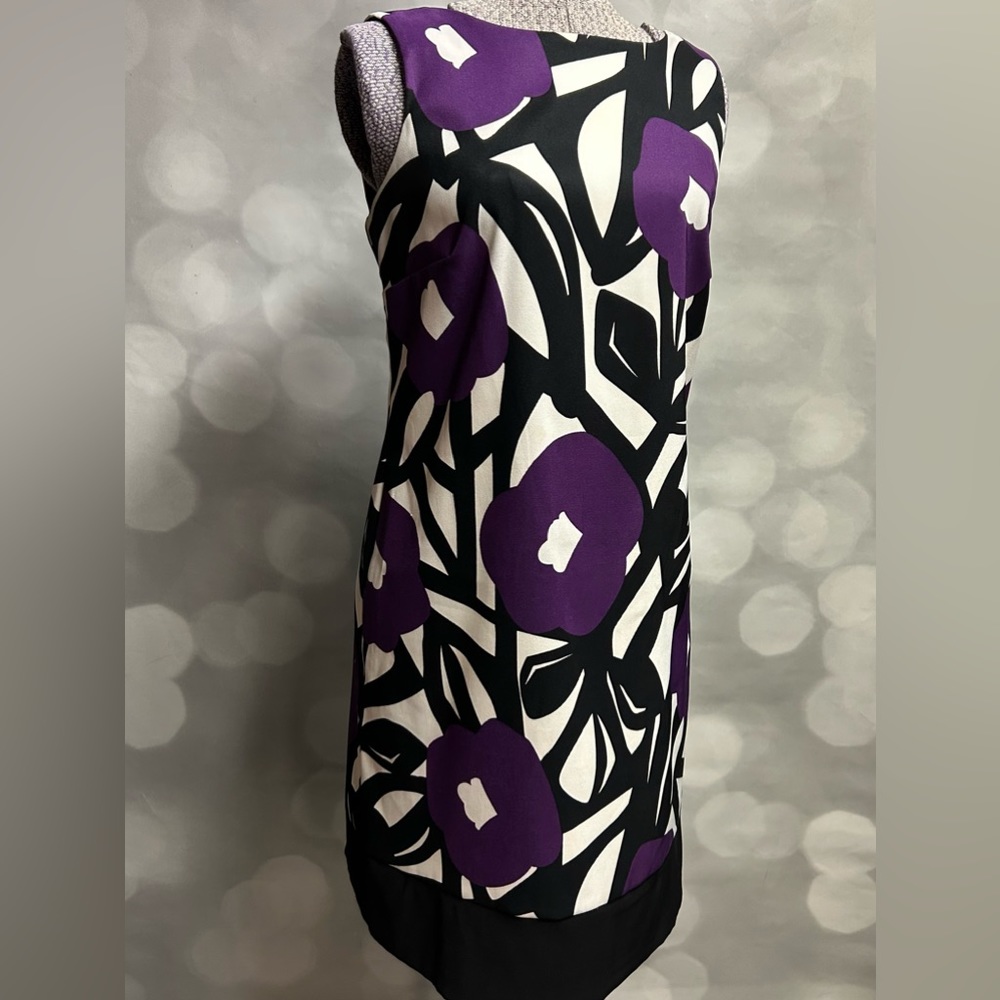AB Studio size 6 purple‎ floral graphic dress